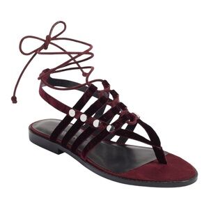 REBECCA MINKOFF Evonne Sandal In Acai crushed Velvet, size 8 NIB